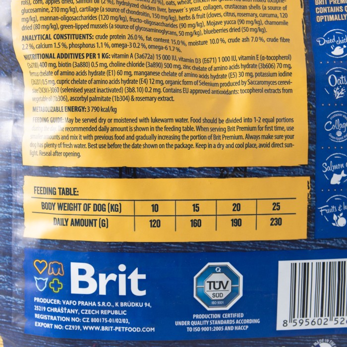 Сухий корм для дорослих собак середніх порід Brit Premium Dog Adult M з куркою, 3 кг