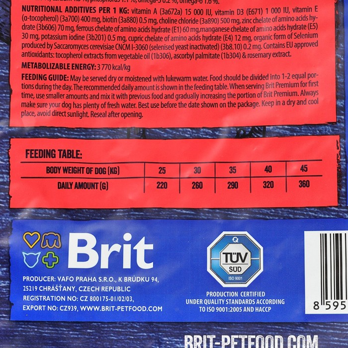 Сухой корм для взрослых собак крупных пород Brit Premium Dog Adult L с курицей, 15 кг