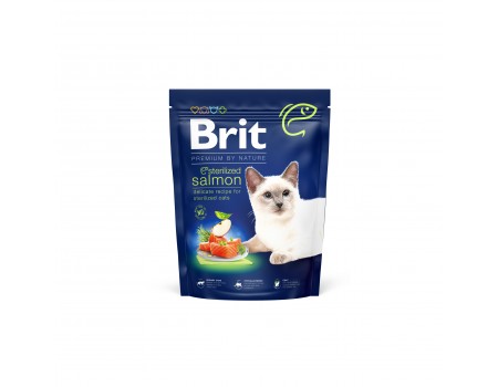Brit Premium by Nature Cat Sterilised Salmon Сухой корм для стерилизованных котов  300 г (лосось)