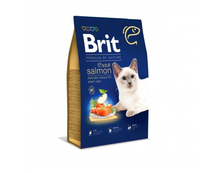 Brit Premium by Nature Cat Adult Salmon Сухий корм для котів 8 кг (лосось)