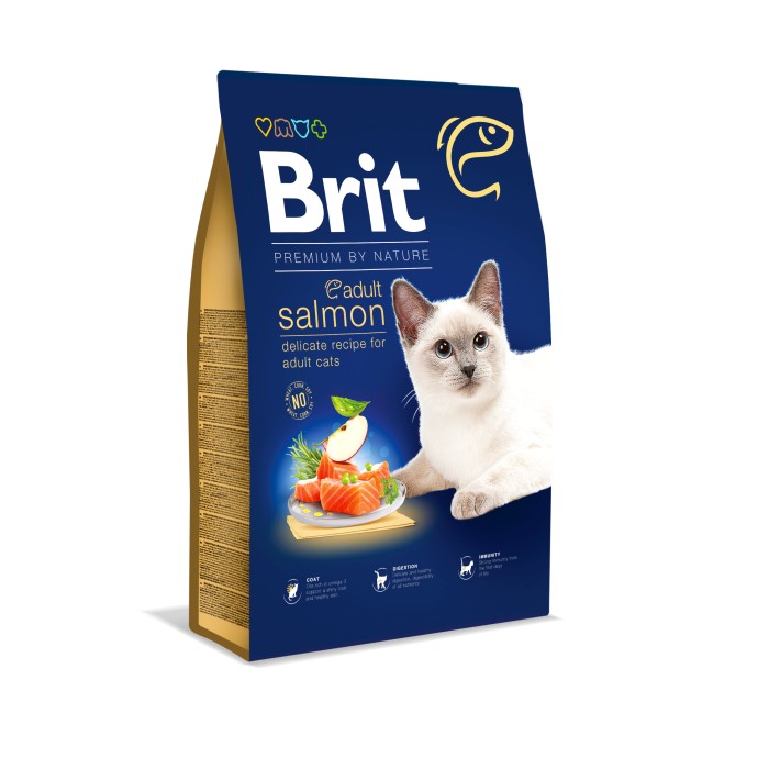 Brit Premium by Nature Cat Adult Salmon Сухой корм для котов  8 кг (лосось)