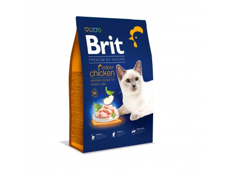 Brit Premium by Nature Cat Indoor Сухий корм для котів, що живуть у приміщеннях 8 кг (курка)