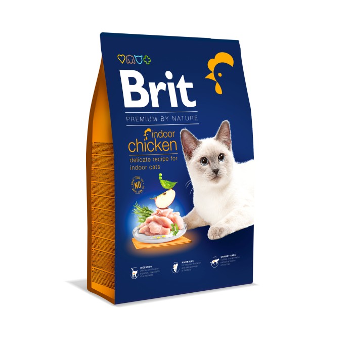 Brit Premium by Nature Cat Indoor Сухий корм для котів, що живуть у приміщеннях 8 кг (курка)