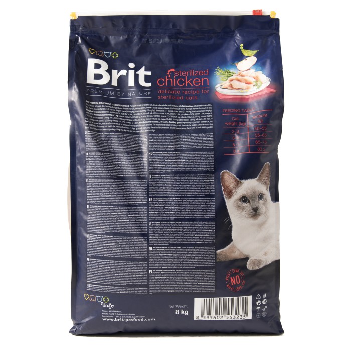 Сухий корм для стерилізованих котів Brit Premium by Nature Cat Sterilised Chicken з куркою, 8 кг