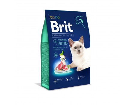 Brit Premium by Nature Cat Sensitive Сухий корм для котів з чутливим травленням 8 кг (ягня)