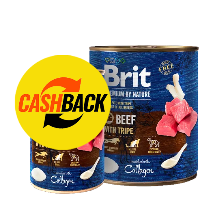 Brit Premium влажный корм для собак с говядиной и требухами 0,8 кг