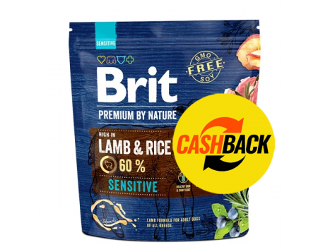 Сухой корм Brit Premium Sensitive Lamb для собак с чувствительным пищеварением со вкусом ягненка 1 кг*