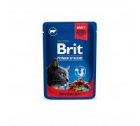 Вологий корм Brit Premium Рагу з яловичини з горошком для дорослих кіш..