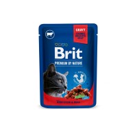 Вологий корм Brit Premium Рагу з яловичини з горошком для дорослих кішок, 100 г