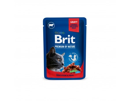 Вологий корм Brit Premium Рагу з яловичини з горошком для дорослих кішок