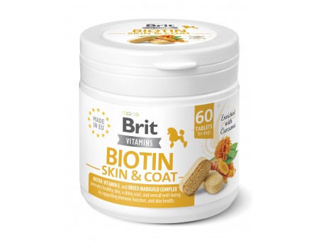 Вітаміни для собак Brit Vitamins Biotin Skin & Coat Care для шкіри та шерсті 60 таблеток