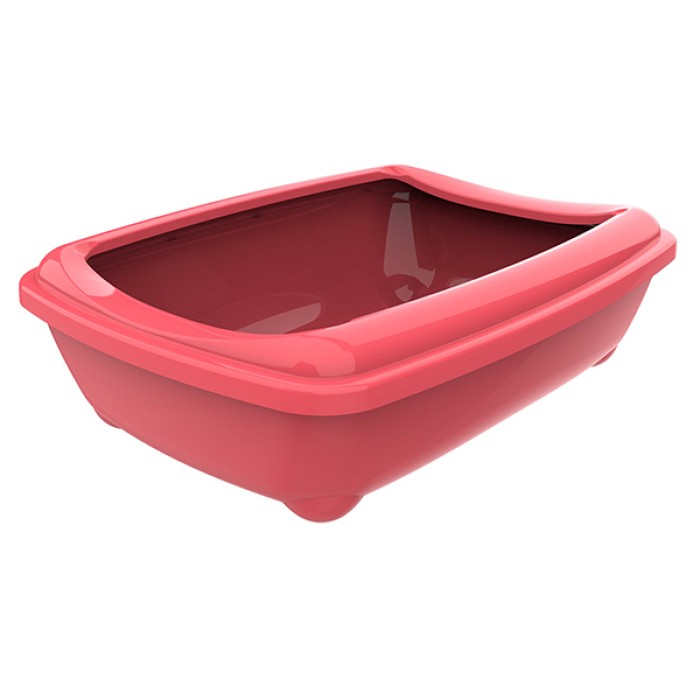 Туалет з бортиком для котів Moderna Arist-O-Tray Medium  АРІСТ-О-ТРЕЙ МЕДІУМ, 43х31х12см, кораловий