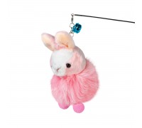 Игрушка для кошек WAUCAT Fun Teaser удочка с зайкой, розовый, пластик,..