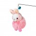 Игрушка для кошек WAUCAT Fun Teaser удочка с зайкой, розовый, пластик, искусственный мех, плюш 180 см