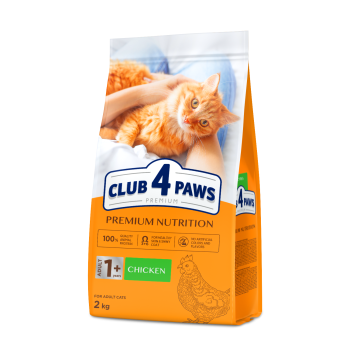 Club 4 Paws Premium "Курка" Корм для дорослих котів, 2 кг