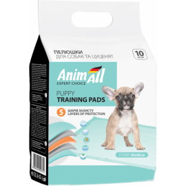 Пеленки AnimAll Puppy Training Pads 60×45 см, 10 штук..