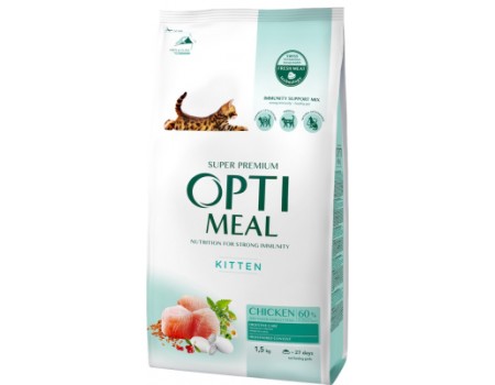 Сухий корм Optimeal, для кошенят, з куркою 1,5 кг