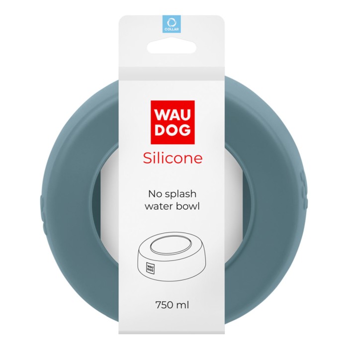 Миска-непроливайка WAUDOG Silicone, 750 мл, серый