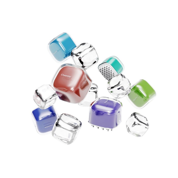 Силіконова щітка CHEERBLE Pet Brush Candy, для вичісування тварин, морський блакитний