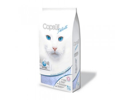 Capsull Delicate (baby powder) КАПСУЛ ДЕЛИКАТ кварцевый впитывающий наполнитель для туалетов кошек, капсулы 3мм, для котят и чувствительных кошек , 15 кг.