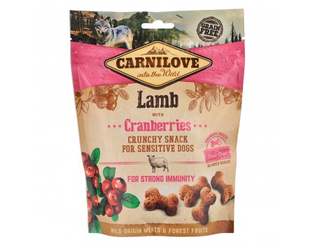 Лакомство для собак Carnilove Dog Lamb with Cranberries Crunchy Snack ягненок, клюква 200 гр.