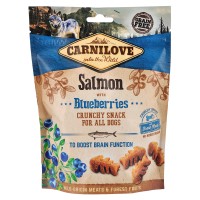 Лакомство Carnilove Crunchy Snack Salmon with Blueberries, для собак, улучшение работы мозга, с лососем и черникой, 200 г