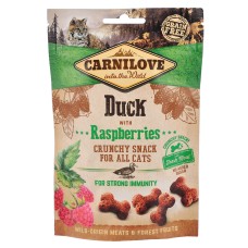 Лакомство Carnilove Crunchy Snack Duck with Raspberries, для кошек, для крепкого иммунитета, с уткой и малиной, 50 г