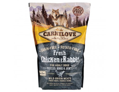 Carnilove Fresh Chicken & Rabbit for Adult dogs 1,5 kg (для дорослих собак з куркою та кроликом)