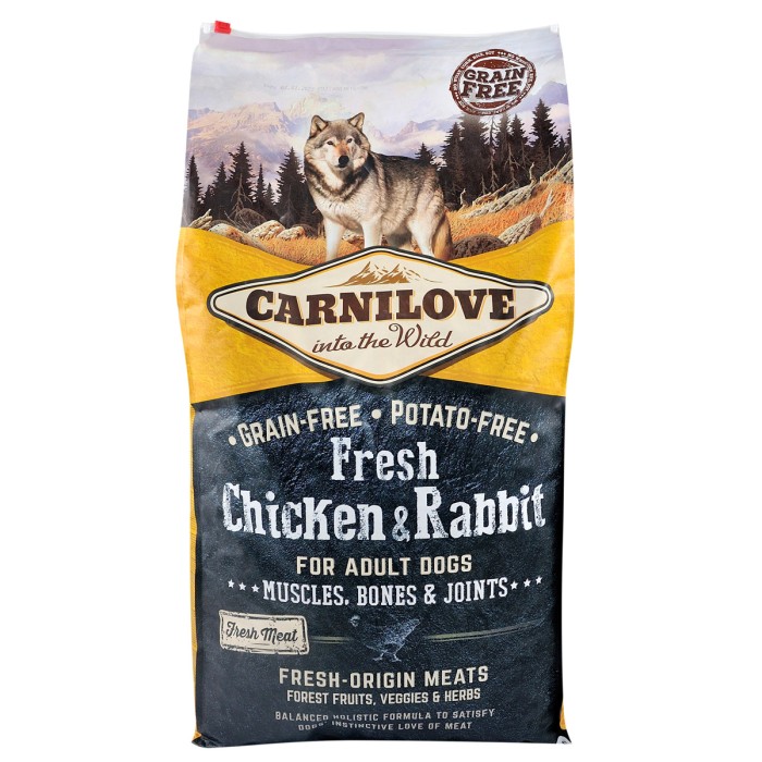 Сухий корм Carnilove Fresh Chicken and Rabbit, для дорослих собак усіх порід, з куркою та кроликом, 12 кг