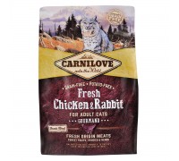 Carnilove Fresh Chicken & Rabbit for Adult cats курица,кролик для кото..