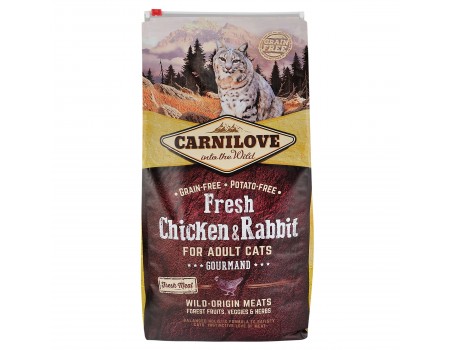 Carnilove Fresh Chicken & Rabbit for Adult cats 6 kg курка, кролик для котів
