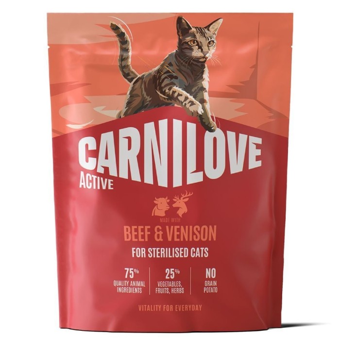Корм сухий Carnilove Active Beef & Venison Sterilised для стерилізованих котів яловичина та оленина 400 г
