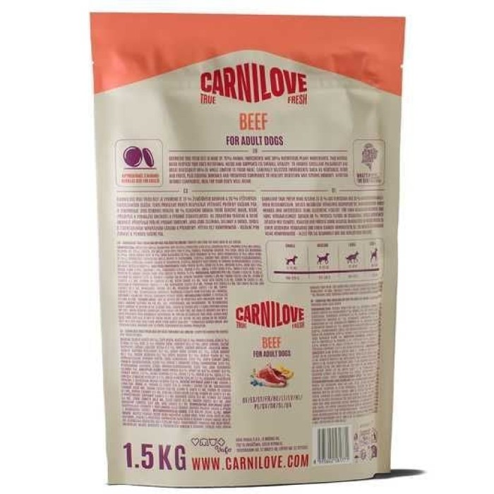 Корм сухий Carnilove True Fresh Beef для собак яловичина 1,5 кг