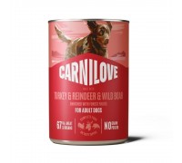 Влажный корм Carnilove Turkey & Reindeer & Wildboar для собак паштет и..