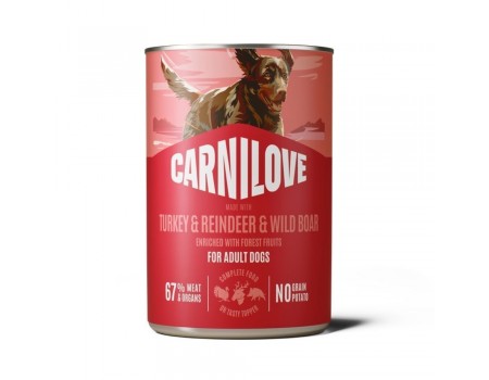 Корм вологий Carnilove Turkey & Reindeer & Wildboar для собак паштет індичка, оленина і дикий кабан 400 г