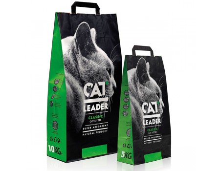 Кэт Лидер (CAT LEADER) супер-впитывающий наполнитель в кошачий туалет , 10 кг.