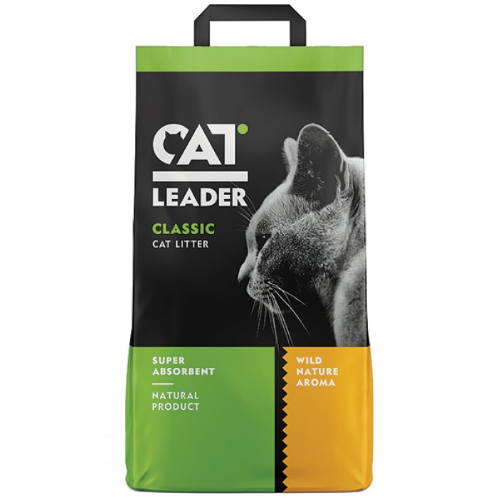Кэт Лидер (CAT LEADER) с WILD NATURE супер-впитывающий наполнитель в кошачий туалет , 10 кг.