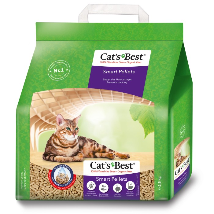 Деревний наповнювач Cat's Best Smart Pellets для котячого туалету, 5л/2.5кг