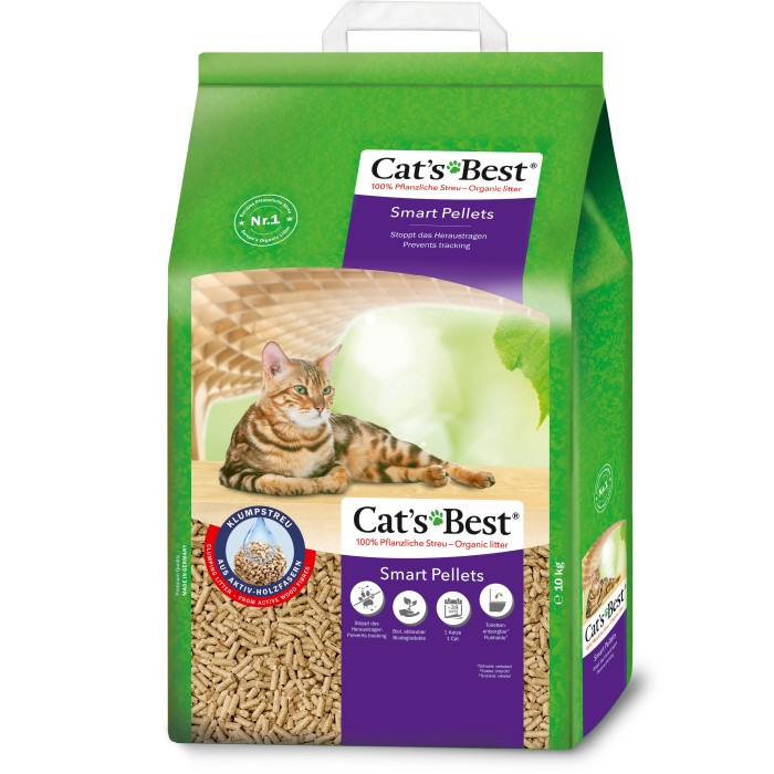 Древесный наполнитель Cat's Best Smart Pellets для кошачьего туалета 20л/10кг