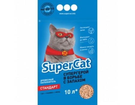 Super Cat Стандарт  - древесный наполнитель  для кошачьего туалета, 10л (3кг)
