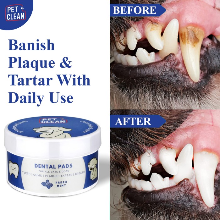 Салфетки влажные Pet Clean PET DENTAL WIPES для гигиены и чистки зубов животных 50шт