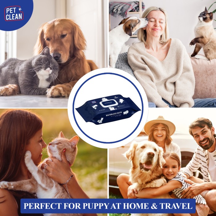 Серветки вологі Pet Clean PET GROOMING POUCH зволожуючі з легким ароматом квітучої японської вишні  100шт
