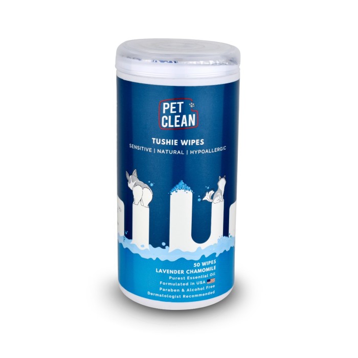Салфетки влажные Pet Clean PET TUSHIE WIPES гипоаллергенные для домашних животных с ароматом Алоэ Вера 50 шт