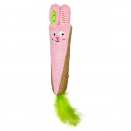 Игрушка для кошек Кролик розовый с шуршанием GiGwi ROOKIE HUNTER, текс..
