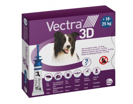 Ceva VECTRA 3D (Вектра 3D) краплі на холку від зовнішніх паразитів для собак вагою від 10 до 25 кг (3,6 мл)