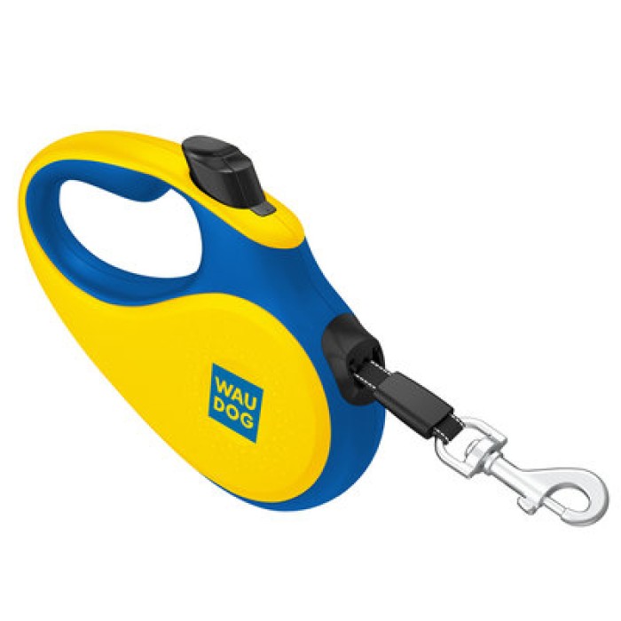 Повідець-рулетка для собак WAUDOG R-leash "Colors of freedom" XS до 12кг 3м світловідбивна стрічка