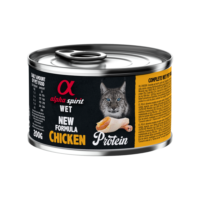 Повнораціонний вологий корм Alpha Spirit Chicken, для дорослих котів, курка, 200 г