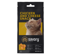 Ласощі для заохочення котів Savory Snack Chicken and Cheese, подушечки..