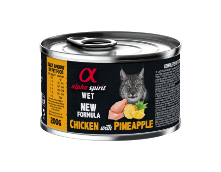 Полнорационный влажный корм Alpha Spirit Chicken with Paineapple, для взрослых кошек, курица и ананасы, 200 г