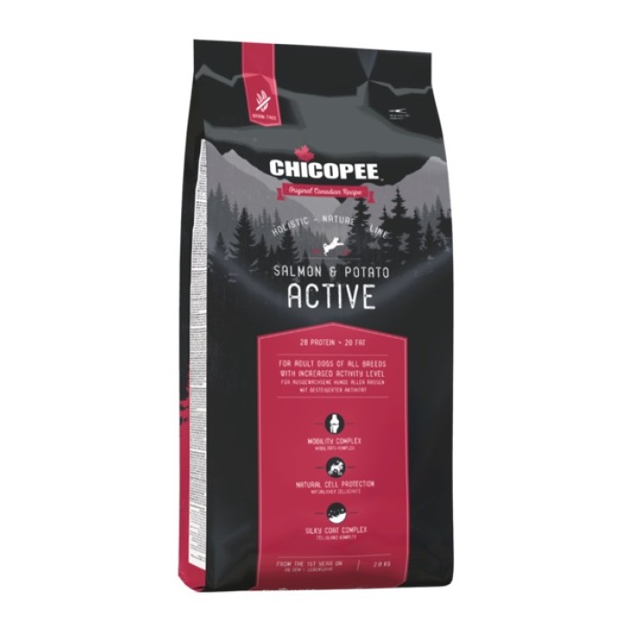 Chicopee HNL Active Salmon & Potato – беззерновий корм для активних собак усіх порід із лососем та картоплею. 12 кг